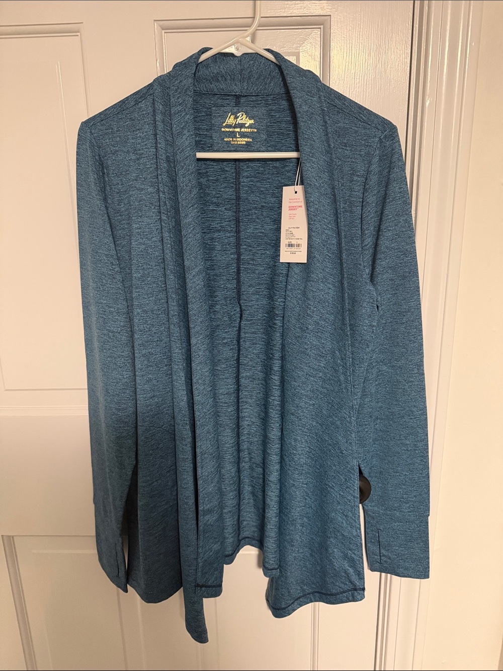 Lilly Pulitzer Heathered Teal Open-Front Women's Cardigan